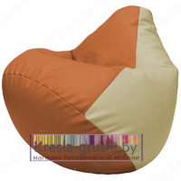 Бескаркасное кресло мешок Груша Г2.3-2010 (оранжевый, светло-бежевый)